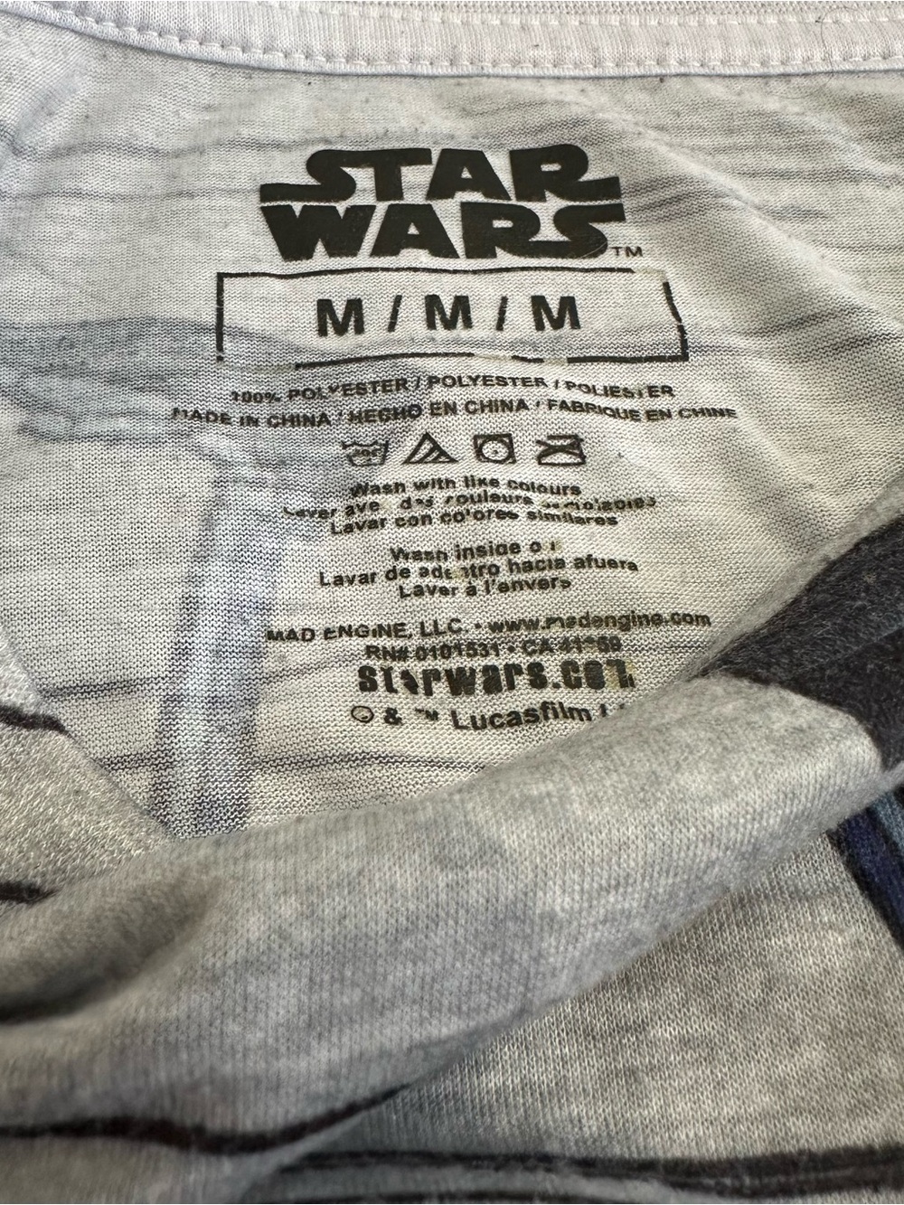 Star Wars Boba Fett Grey Graphic Short Sleeve Tee - Picture 2 of 2